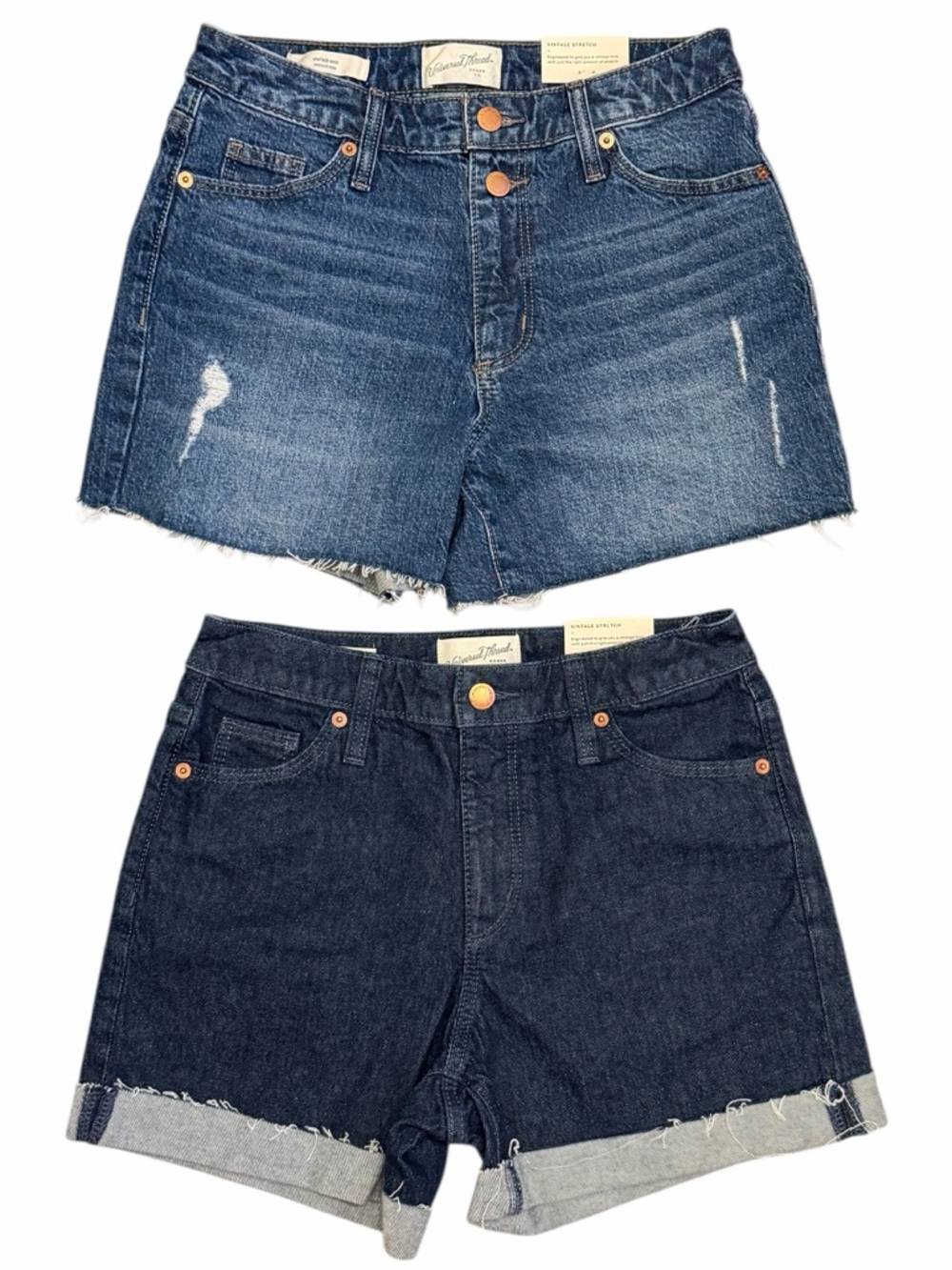 UNIVERSAL THREAD VINTAGE MIDI Shorts Bundle Dark Denim Jean Size 0 25